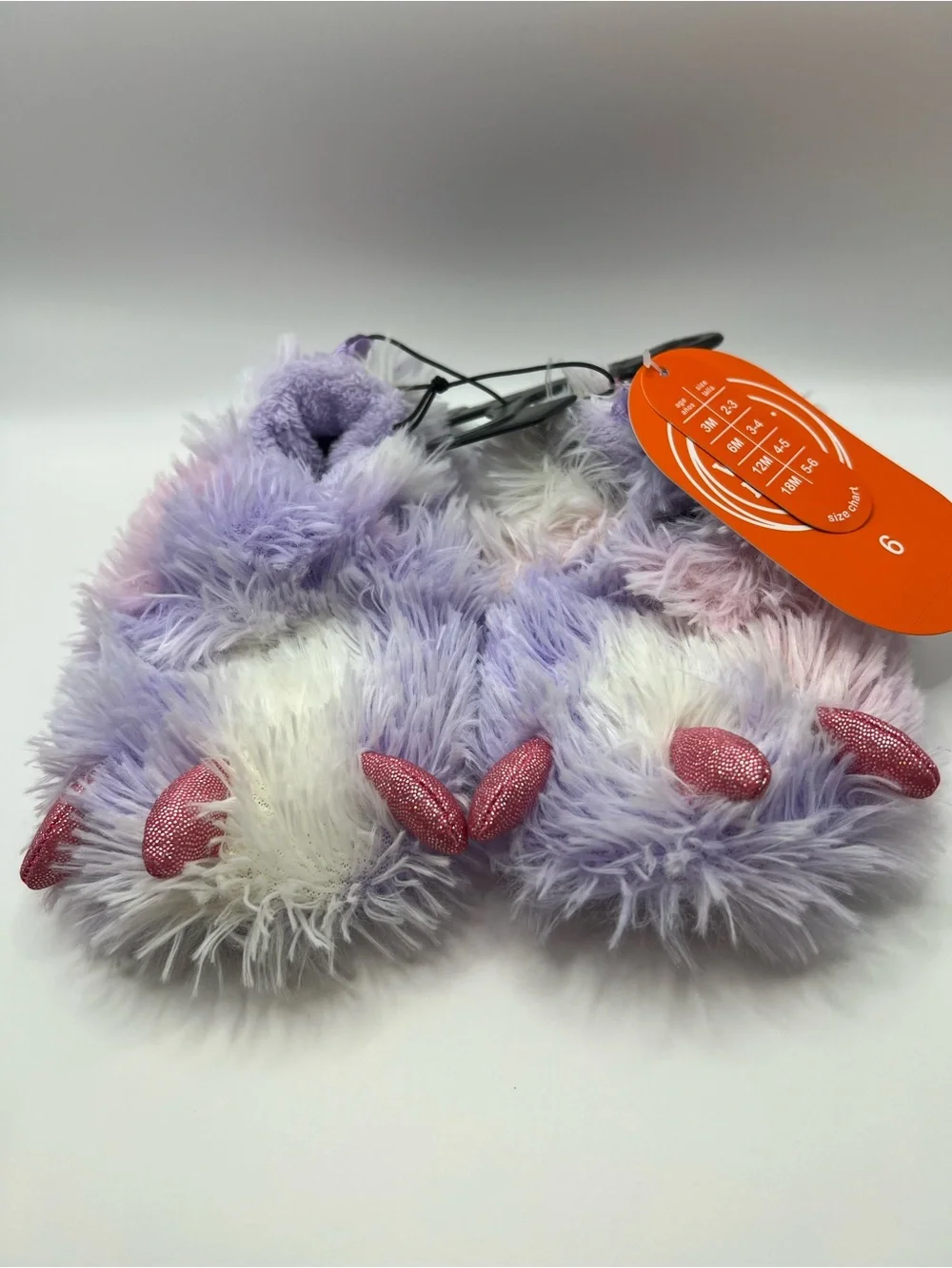 Fluffy Purple Unicorn Paw Kids Slippers - Cute Fuzzy Bedroom Shoes